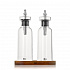 AdHoc Sada 2 ks dávkovače oleje/octa AromaPour s dřevěnou podložkou 300 ml