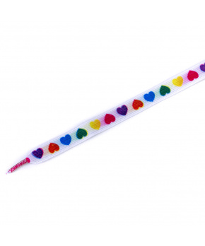 Dětské elastické tkaničky Tobby ploché hearts color