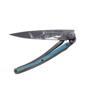 Kapesní nůž Deejo 1GB158 Tattoo Black 37g blue beech Shark Kapesní nůž Deejo 1GB158 Tattoo Black 37g blue beech Shark