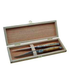 Sada 2ks steakových nožů Laguiole DUB127 čepel nerezová ocel,rukojeť jalovcové dřevo Sada 2ks steakových nožů Laguiole DUB127 čepel nerezová ocel,rukojeť jalovcové dřevo