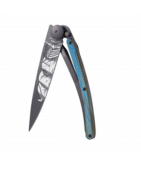 Kapesní nůž Deejo 1GB159 Tattoo Black 37g blue beech Corsair