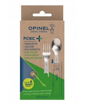 Set Opinel Picnic+ (lžíce, vidlička, ubrousek - bez nože)