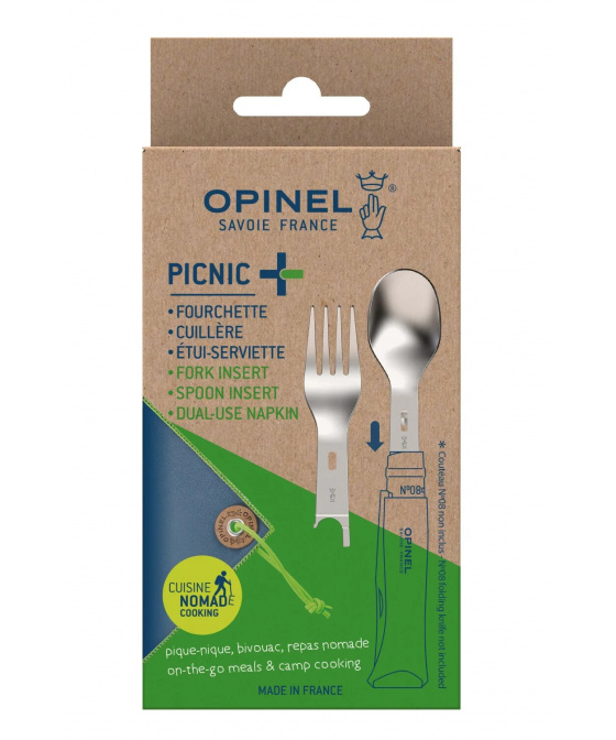 Set Opinel Picnic+ (lžíce, vidlička, ubrousek - bez nože)
