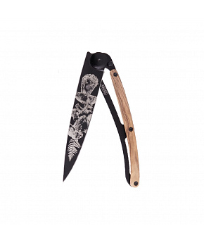 Kapesní nůž Deejo DEE681 Tattoo Black 37g olive wood Mushroom