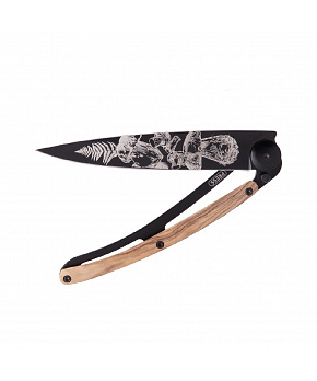 Kapesní nůž Deejo DEE681 Tattoo Black 37g olive wood Mushroom