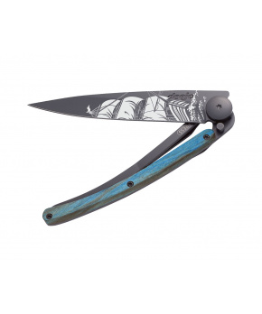 Kapesní nůž Deejo 1GB159 Tattoo Black 37g blue beech Corsair