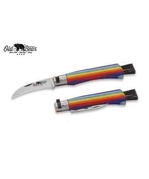 Houbařský kapesní nůž Antonini OldBear 9387/19_MAK nerezová ocel,rukojeť topolový laminát se štětinami Houbařský kapesní nůž Antonini OldBear 9387/19_MAK nerezová ocel,rukojeť topolový laminát se štětinami