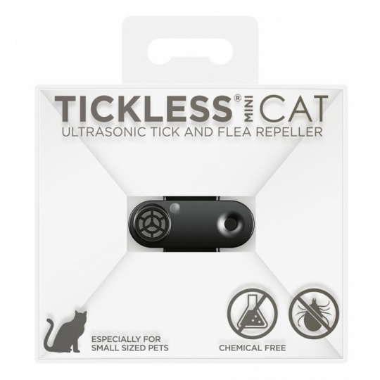 Tickless ultrazvukový odpuzovač klíšťat Mini Cat black