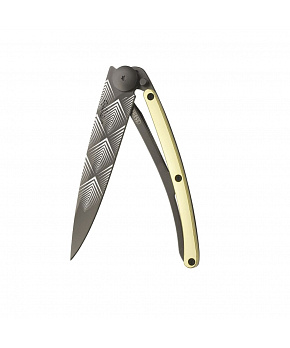 Kapesní nůž Deejo 9GM021 GOLD Tattoo Black 27g 23kt yellow gold Art Déco