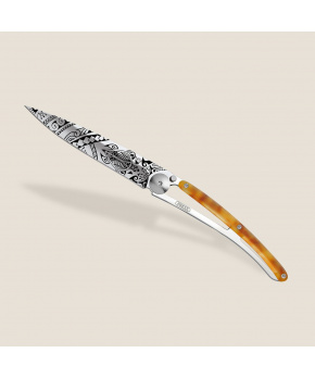 Kapesní nůž Deejo 1AC101 Tattoo Mirror 37g turtle shell Polynesian Kapesní nůž Deejo 1AC101 Tattoo Mirror 37g turtle shell Polynesian