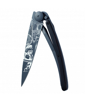Kapesní nůž Deejo 1GB134 Tattoo Black 37g ebony wood Ride or Die