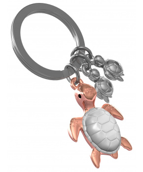 MTM Klíčenka Želva bílá/růžové zlato