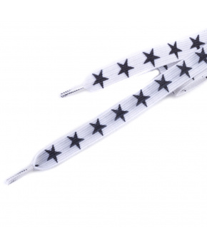 Dětské elastické tkaničky Tobby ploché stars black/white