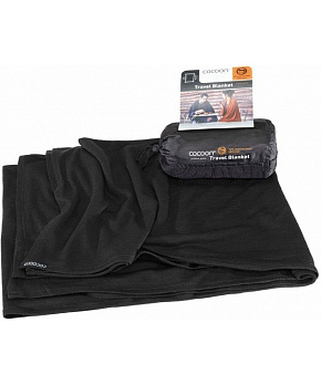 Cocoon merino deka Merino Wool/Silk Blanket black