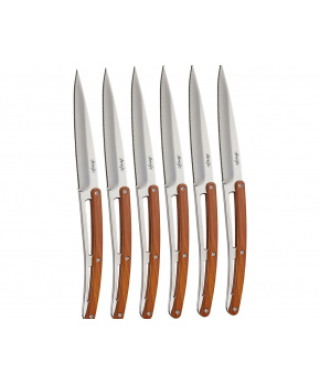 Deejo 6AB505 sada 6 příborových nožů Table,vysoký lesk,coralwood,zubaté ostří
