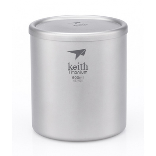 Titanový termohrnek s víčkem Keith Mug Double Wall 600 ml.