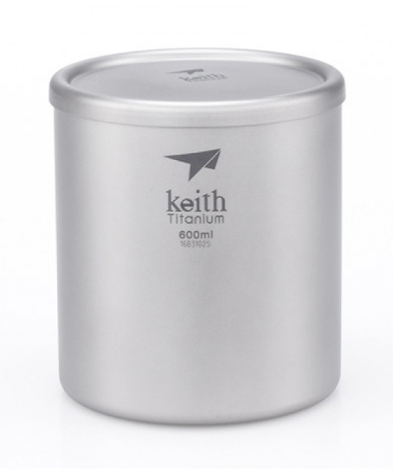 Titanový termohrnek s víčkem Keith Mug Double Wall 600 ml.