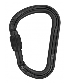 Petzl WILLIAM SCREW LOCK karabina se šroubovací pojistkou ČERNÁ