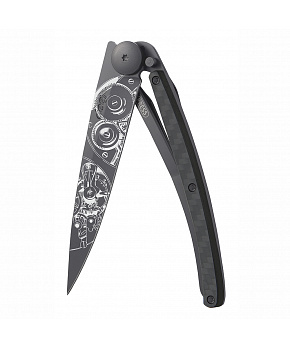 Kapesní nůž Deejo 1GC010 Tattoo Black 37g carbon Watchmaker