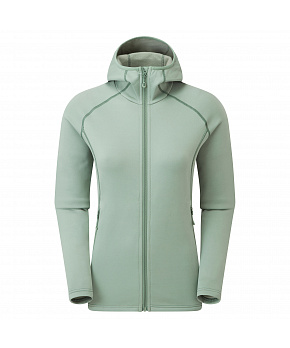 Montane FEM FURY HOODIE-PALE SAGE-UK8/XS dámská mikina šedozelená