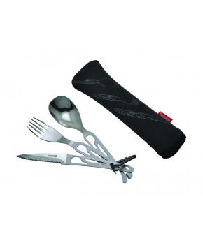 Kempingový příbor Baladeo ECO112 Basecamp 5 funkcí,nerezová ocel,neoprenové pouzdro