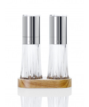 AdHoc Mlýnek CeraCut MENAGE CRYSTAL čirý set 2 kusů s podstavcem