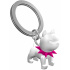 MTM Klíčenka Bílý buldok s růžovým obojkem