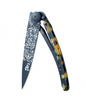 Kapesní nůž Deejo 1GC100 Tattoo Black Turtle 37g turtle shell Tiger Kapesní nůž Deejo 1GC100 Tattoo Black Turtle 37g turtle shell Tiger