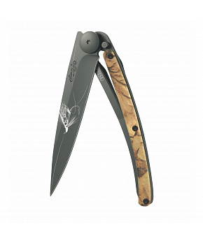 Kapesní nůž Deejo 1GM029 Tattoo Black 37g brown camo Silver Wilkinson