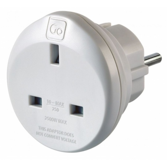 Go Travel adaptér UK/Evropa typ E/F