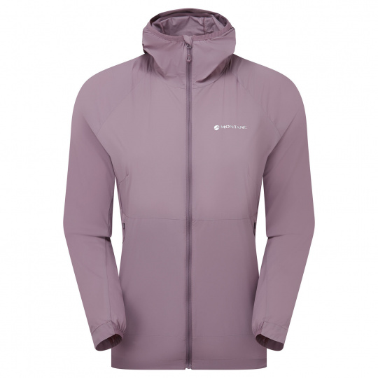 Montane FEM FEATHERLITE HOODIE-MOONSCAPE-UK8/XS dámská bunda šedofialová