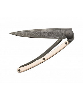 Kapesní nůž Deejo 1GM025 GOLD Tattoo Black 37g 18kt pink gold Feather