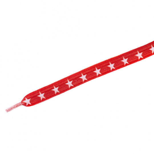 Tobby tkaničky dětské elastické stars white/red