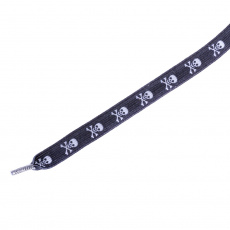 Tobby tkaničky dětské elastické skull white/black Tobby tkaničky dětské elastické skull white/black