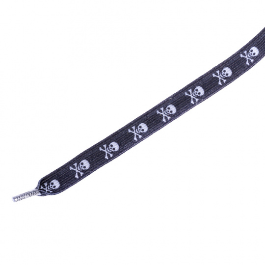 Tobby tkaničky dětské elastické skull white/black
