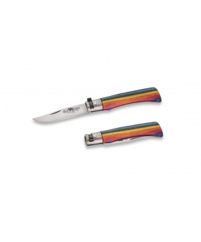 Kapesní nůž Antonini OldBear 9307/17_MAK nerezová čepel, rukojeť topol dezén duha