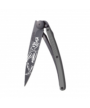 Kapesní nůž Deejo DEEWRN007 Tattoo Black 37g aluminium dark grey Catwoman