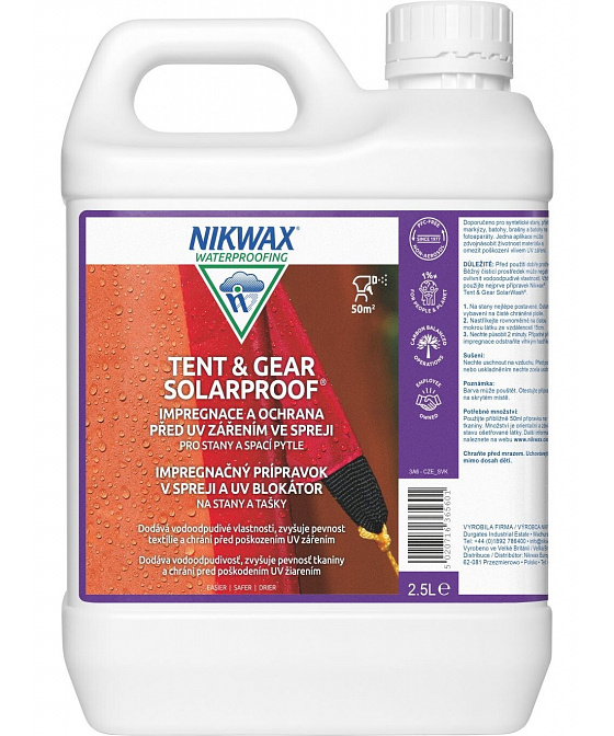 Impregnace Nikwax Tent & Gear Solarproof 2500 ml.