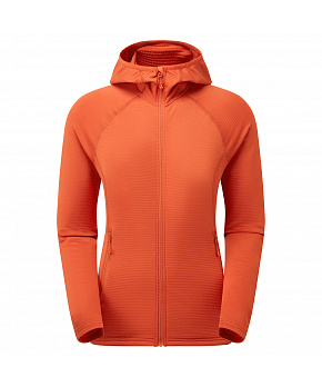 Montane FEM PROTIUM LITE HOODIE-SAFFRON RED-UK12/M dámská mikina červená