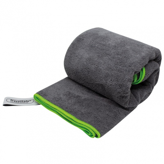 TravelSafe ručník Microfiber Terry Towel XL charcoal/lime green