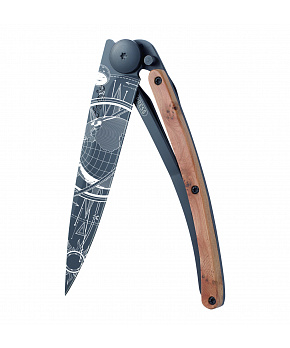 Kapesní nůž Deejo 1GB192 Tattoo Black 37g juniper wood Globetrotter