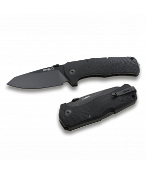 Kapesní nůž LionSteel TM1 CB čepel ocel Sleipner černá, karbonová rukojeť, pouzdro, rozbíječ skla