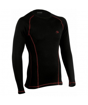 Duras Patrik pánské triko merino dlouhý rukáv černá+rudý šev Duras Patrik pánské triko merino dlouhý rukáv černá+rudý šev