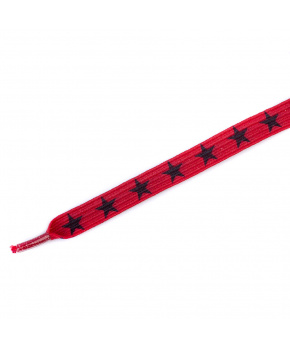 Dětské elastické tkaničky Tobby ploché stars black/red