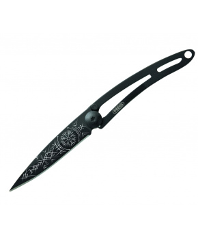 Kapesní nůž Deejo 7GN100 Tattoo Black 15g naked Viking Vegvisir