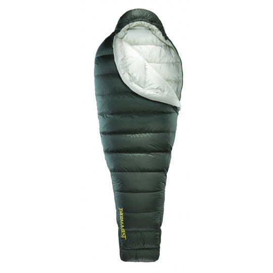 Thermarest HYPERION 32F/0C Long Black Forest péřový spacák zelený