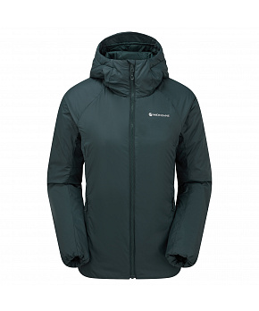 Montane FEM RESPOND HOODIE-DEEP FOREST-UK10/S dámská bunda s kapucí tmavě zelená