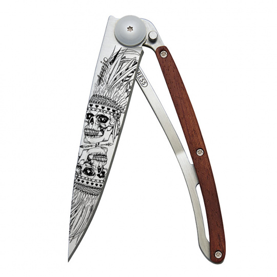 Deejo 1CB041 Tattoo indian skull, 37g, coralwood