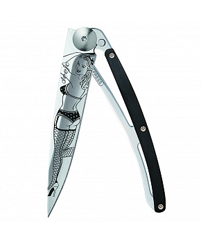 Kapesní nůž Deejo 1AB100 Tattoo Mirror 37g ebony wood Pin Up