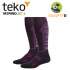 Teko 4733 MERINO.XC Medium Ski charcoal azalea stripe dámské lyžařské ponožky